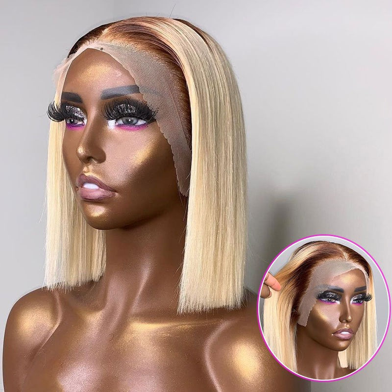 Straight Short Bob Wig T Lace Wig T4/22 Color T Lace Hair Covers