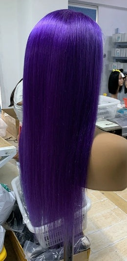 Purple 13*4 Full Lace Frontal Human Hair Wigs Real Hair Wigs