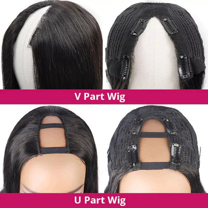 V Part Wig Body Wave Human Hair Headgear Real Hair European and American Wig Headgear V-shaped Headgear