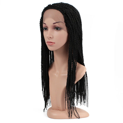 Hand Rubbed Dirty Braids High Temperature Silk Braids Front Lace Head Covering Wigs