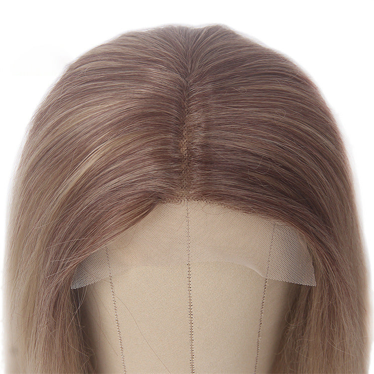 613 imported silk wig gradient lace wig European and American female lace headpiece long hair forehead lace hand hook wig