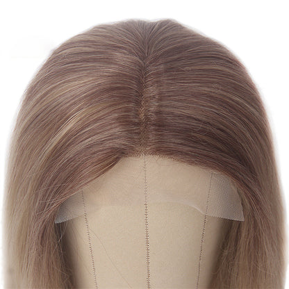 613 imported silk wig gradient lace wig European and American female lace headpiece long hair forehead lace hand hook wig