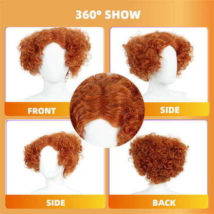 Alice in Wonderland cosplay Mad Hatter orange fluffy high-temperature wig