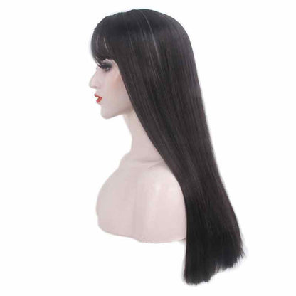Halloween Wigs for Women Full Head Wigs Long Straight Hair Party Prom Half Black Half White