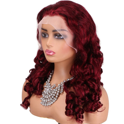 Glueless BouncyLoose Lace Front Real Hair Wig Lace Headgear