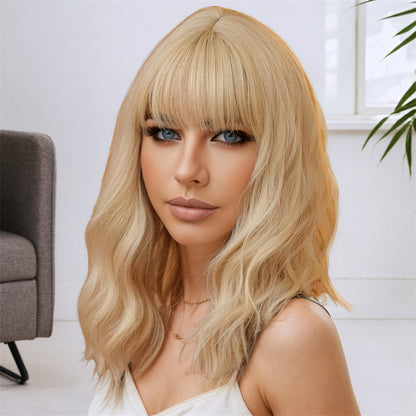 Hot Seller Wig air Broken Cap Bangs Female Group High Temperature Hair Wig