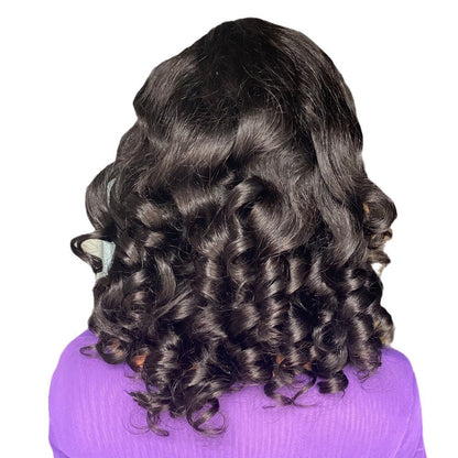Bouncy Curl Human Hair Wigs Front Lace Real Wigs