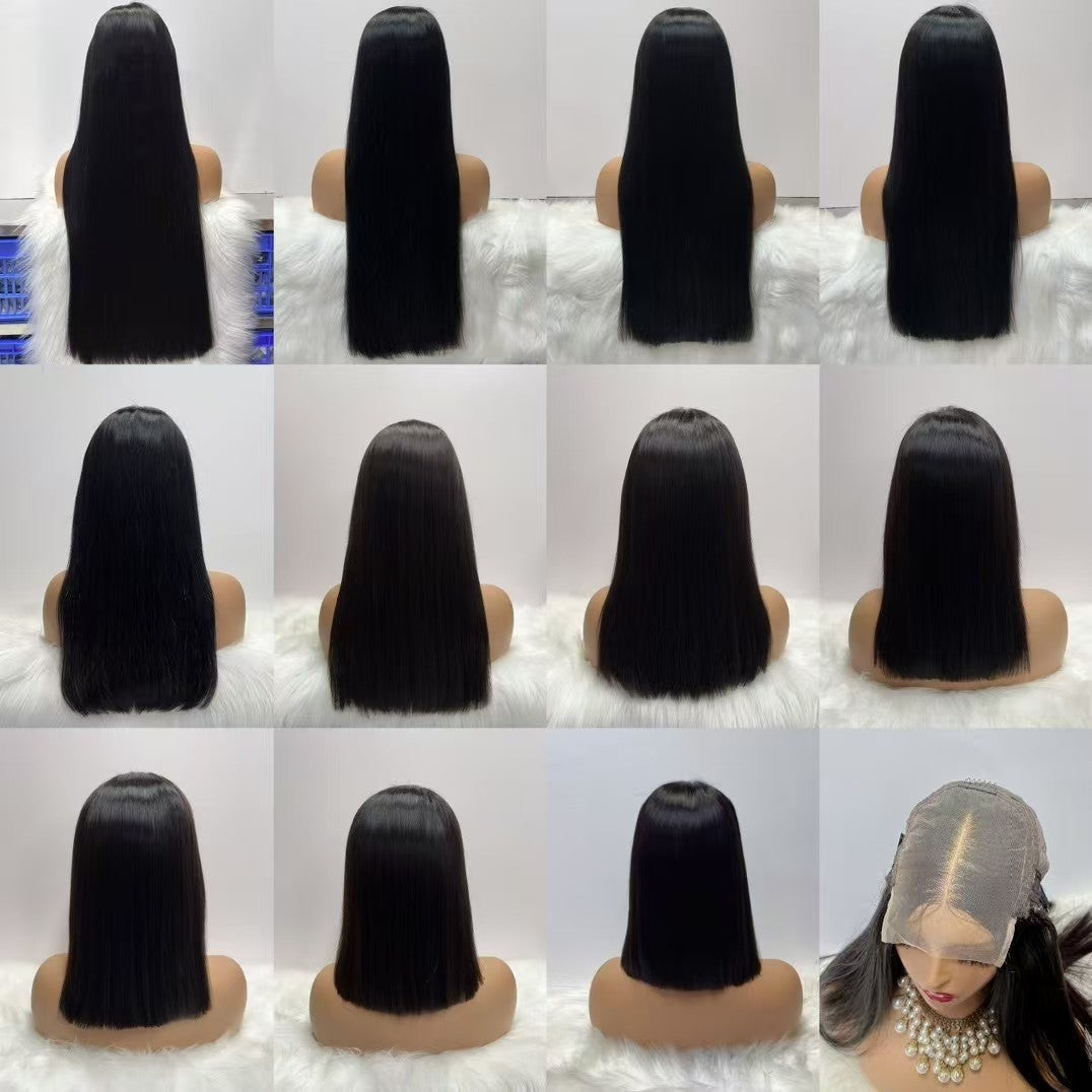 Black Long Straight Hair 5x5 Lace Real Hair 100%human Hair Wig