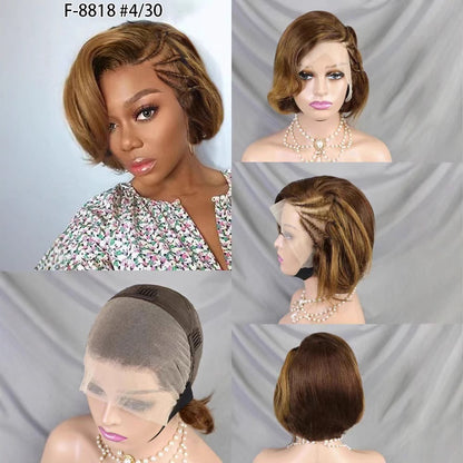 F-8818 13x4bob wig with hair line 100% human hair