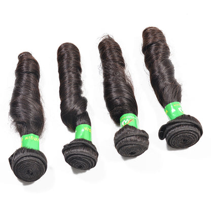 Hot Sale Real Hair Smooth Curly Hair Curtain Wig Manufacturers Wholesale