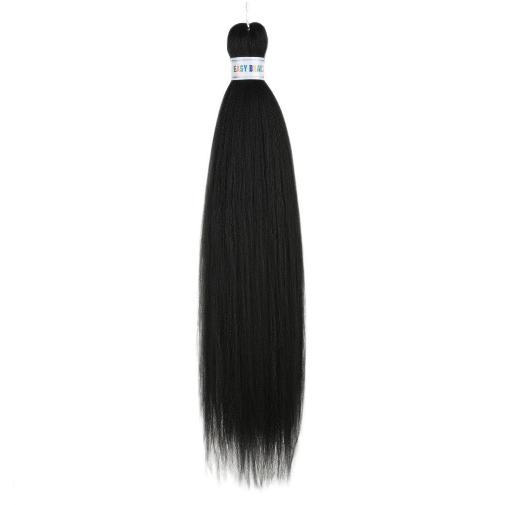 26 Inch Easy Braid Hair Colored Chemical Fiber EZ Large Braids Low Temperature Flame Retardant Yaki Long Straight Wigs