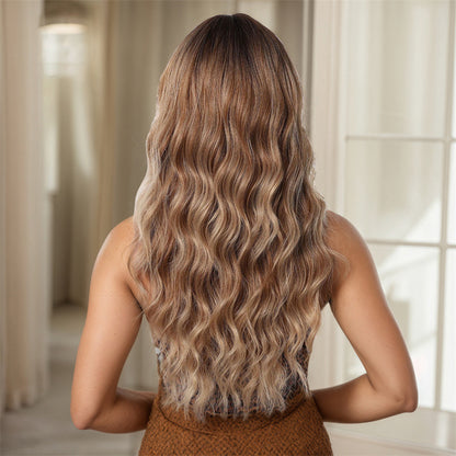 60cm wavy synthetic hairpiece with realistic breathable and comfortable synthetic fibers
