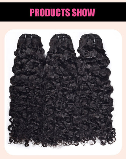 Lace Hair Block Wig Brazila Hair Bundle Burmese Curly Human Hair Curtains