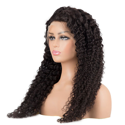 Hot Sale Curly Real Hair Small Curls 13*4 Real Hair Lace Head Cover Hair Wig