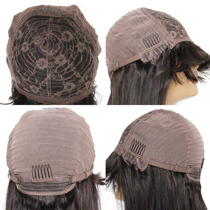 Straight Human Hair Wigs Headgear Real Human Hair