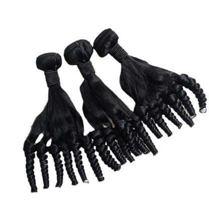 Real Hair Bundles Bouncy Curls Braided Hair Funmi Closure