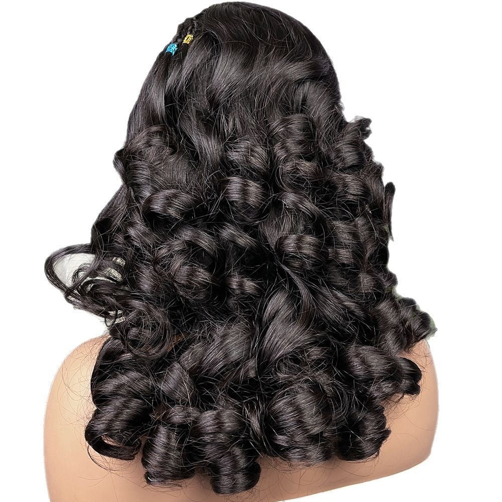 Africa Hot Sale Wig Europe and the United States Short Section Elastic Large Head Covering Wig 13 * 4 Loose Bouncy