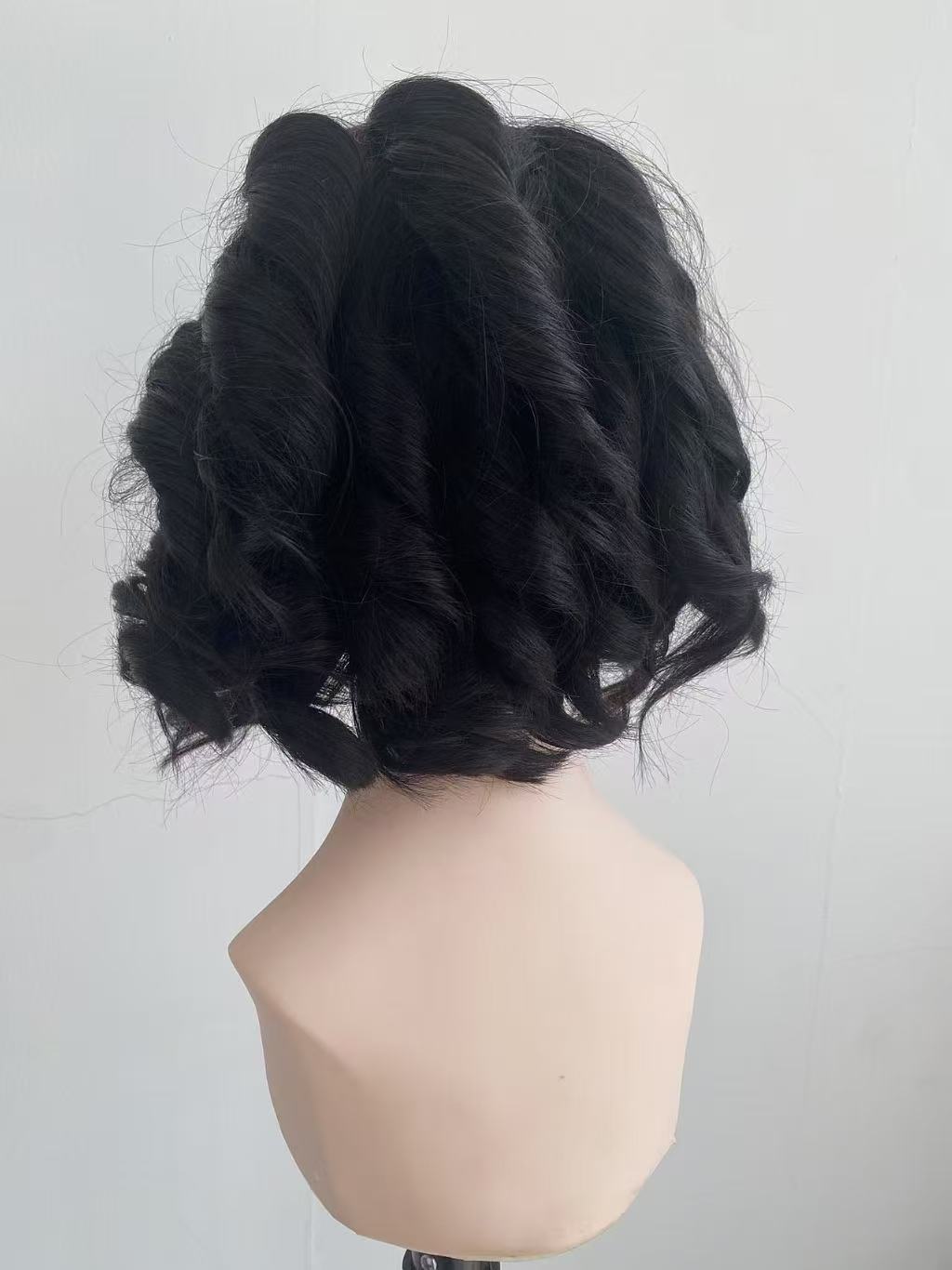 Double Drawn Bouncy Curly Human Hair Wigs Front Lace Real Hair Wigs