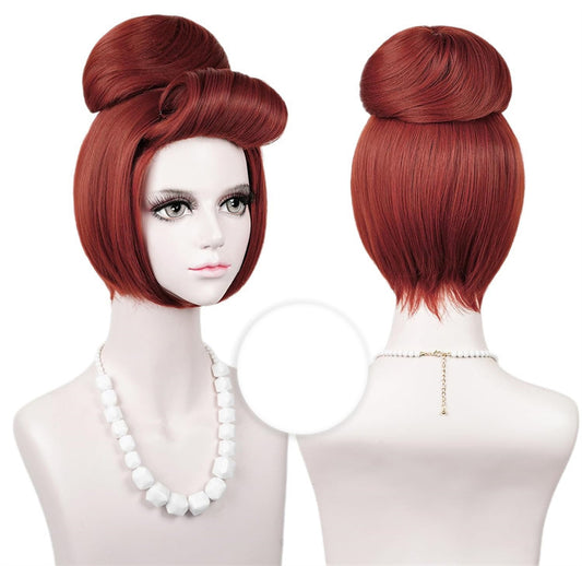 50s Retro Red Top Hat Halloween High Temperature Wire Festival Cos Hair Package 60s Wig