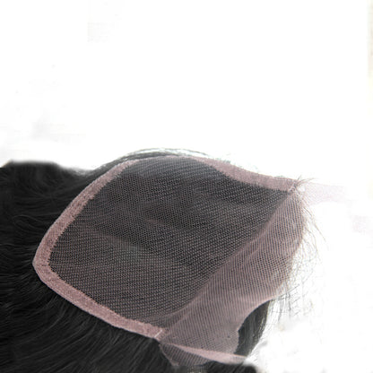 100% Indian human hair hand-woven universal lace hair block straight hair replacement block lace closure in stock