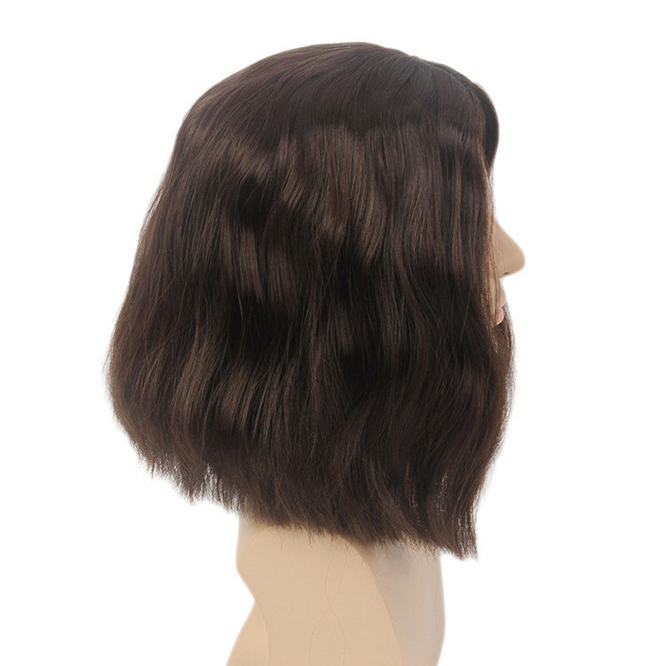 70's Rock Disco Men's Performance Wig Middle Parting Male Synthetic Fiber Wig