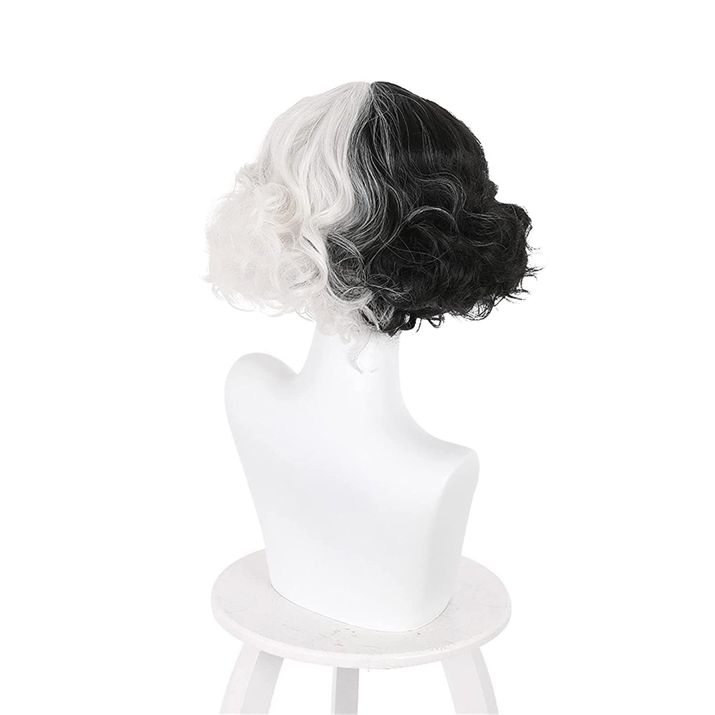 Cruella Deville Wig Half Black Half White Halloween Wig