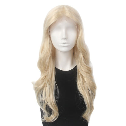 White-gold curly wig with light-colored bangs 13*4 Japanese imported hair strands