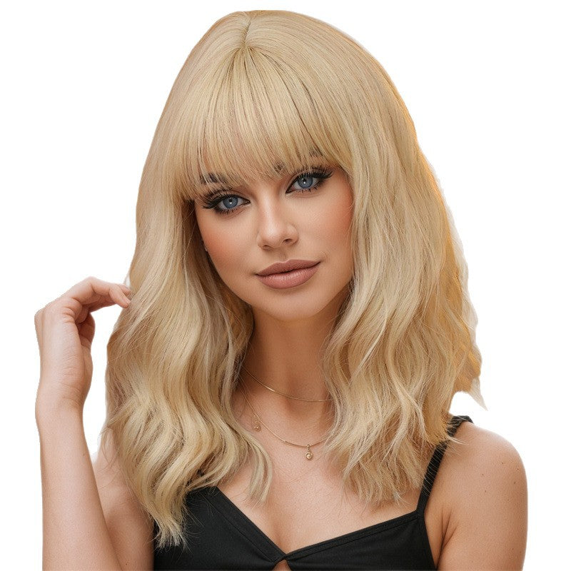 Hot Seller Wig air Broken Cap Bangs Female Group High Temperature Hair Wig