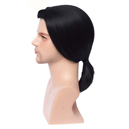 70s80s 70s men's retro cosplay wig black widow's peak Halloween wig export