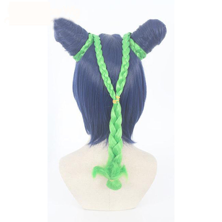 Cosplay Wig Wholesale JoJo's Bizarre Adventure Jolyne Kujo Braid Blue-Green Anime Wig
