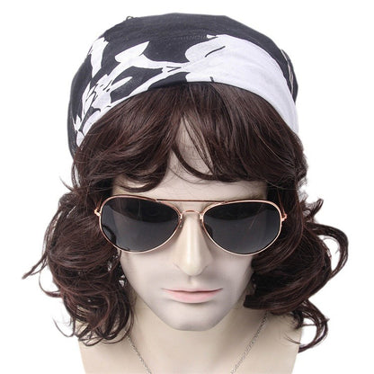 Export Wigs Amazonhairwigformen 80s Retro Hippie Wig Set Men's Wig Kit