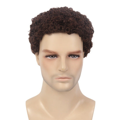 Exported to the U.S.: Kanikaren Synthetic Fiber Wig Cap for Overseas African-Style Men's Short Curly Buzz Cut Wig