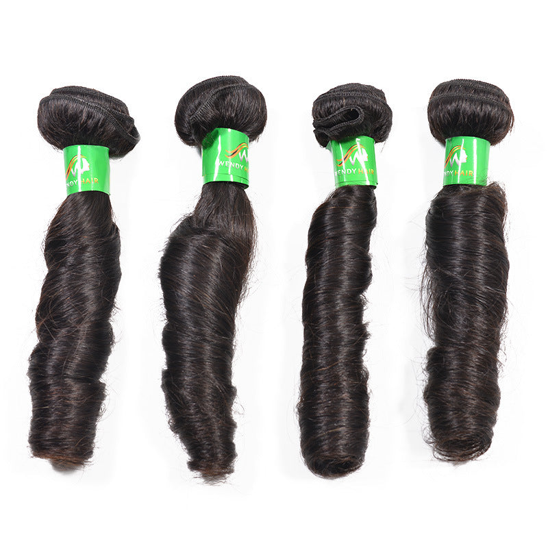 Hot Sale Real Hair Smooth Curly Hair Curtain Wig Manufacturers Wholesale