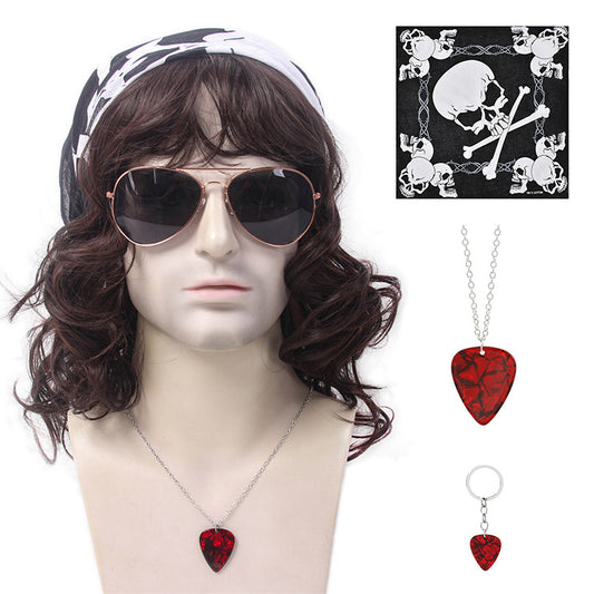 Export Wigs Amazonhairwigformen 80s Retro Hippie Wig Set Men's Wig Kit