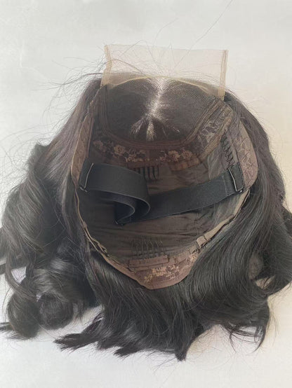 Double Drawn Bouncy Curly Human Hair Wigs Front Lace Real Hair Wigs