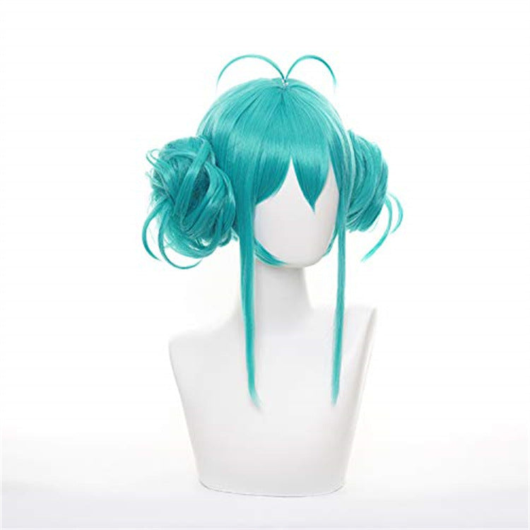 Cos Japanese Anime Cosplay Wig Headband Hair Bag Blue Green Miku Wig