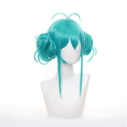 Cos Japanese Anime Cosplay Wig Headband Hair Bag Blue Green Miku Wig