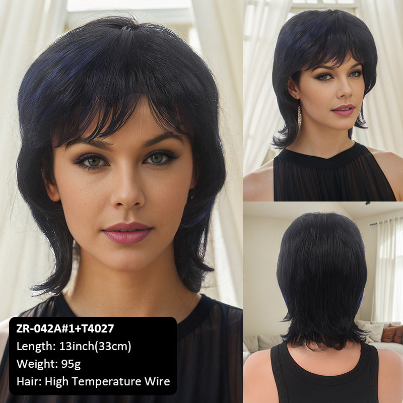 wish Hot-selling wig Yellow realistic natural side-parted bangs short wig