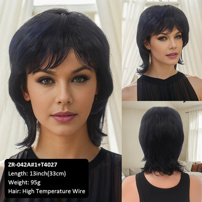 wish Hot-selling wig Yellow realistic natural side-parted bangs short wig