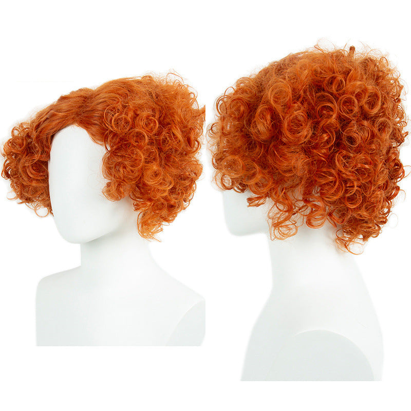 Alice in Wonderland cosplay Mad Hatter orange fluffy high-temperature wig