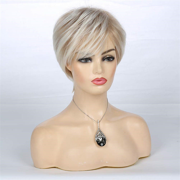 KarenLayered Karen wig European and American side blond white ladies Diana wig diana export