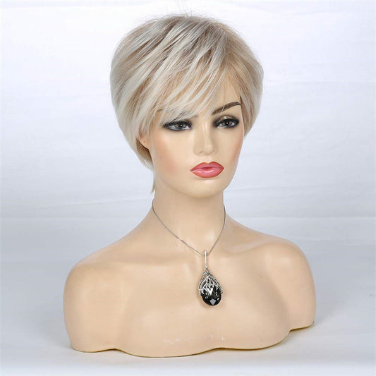 KarenLayered Karen wig European and American side blond white ladies Diana wig diana export