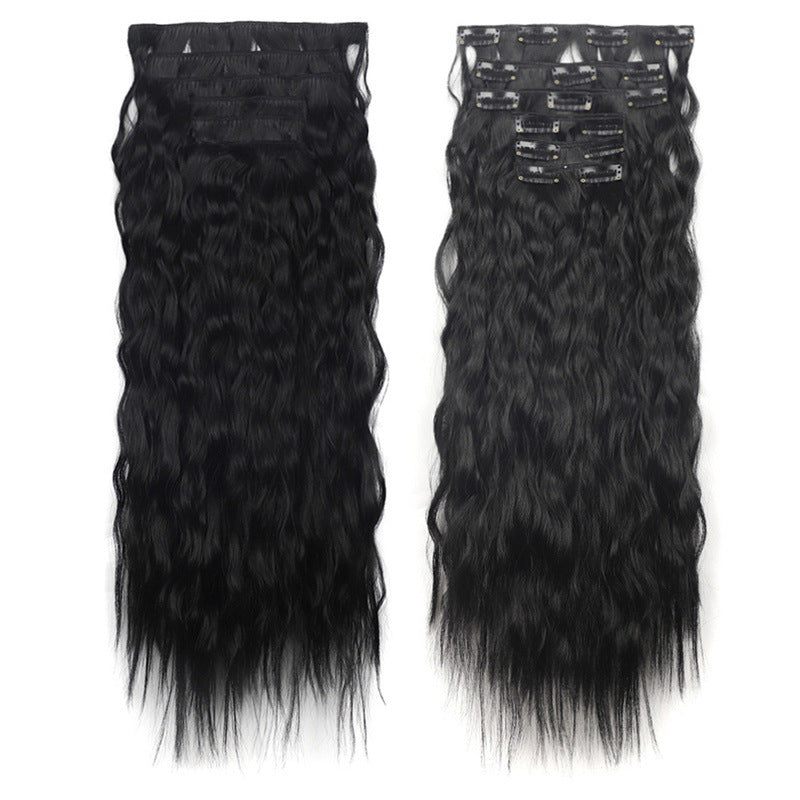 6 Sets Clip in Hair Extension 24inch Elastic Hair Wig Clips