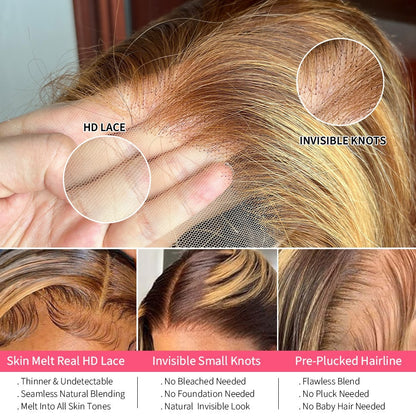 13*4  Lace Front Wig Body Wave Human Hair 427# Real Hair Headgear