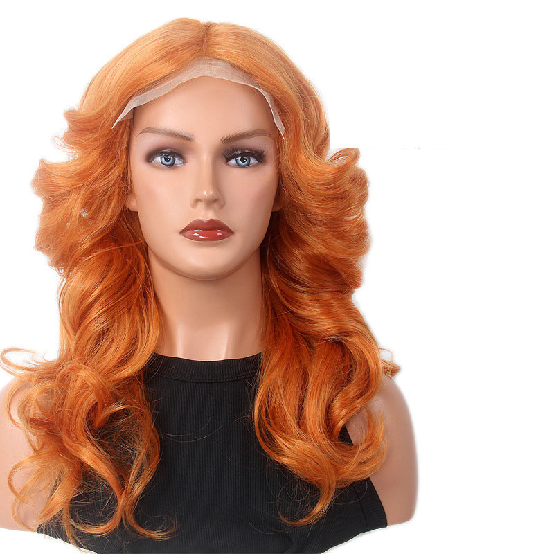 613 imported silk wig gradient lace wig European and American female lace headpiece long hair forehead lace hand hook wig