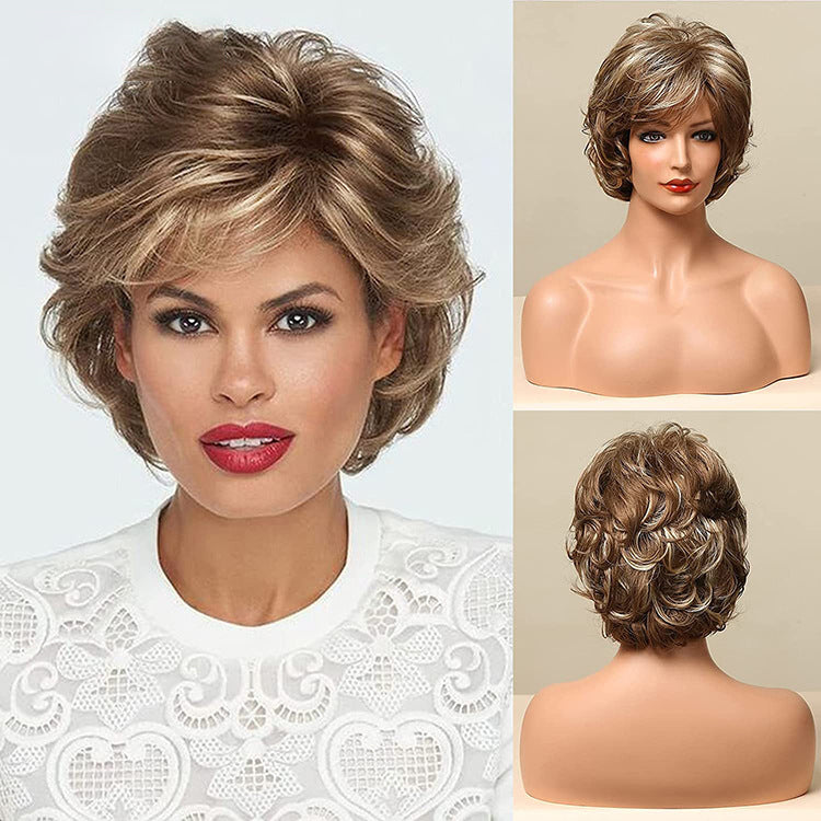 KarenLayered Karen wig European and American side blond white ladies Diana wig diana export