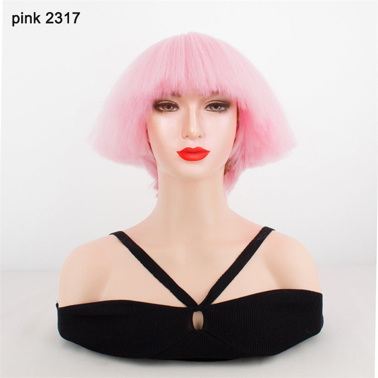 Lady Gaga Bobble Head Bowl hair cut Wig Independent Station High Temperature hair