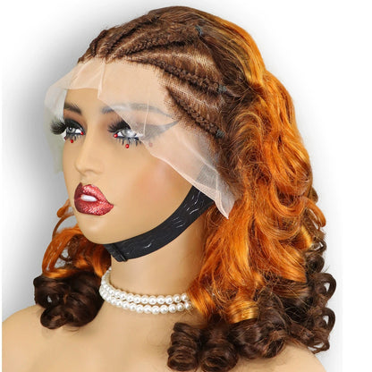 Afro Braid Loose Wig 13*4 Lace 100% Human Hair Wig Curly Hair