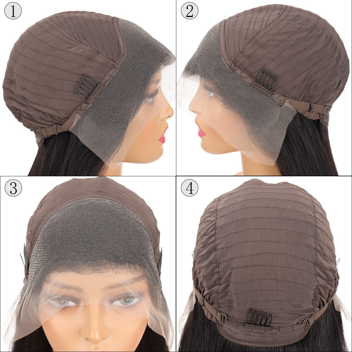 Real Hair Front Lace Wig Head Covering 100%human Hair Wig