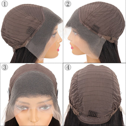 Real Hair Front Lace Wig Head Covering 100%human Hair Wig